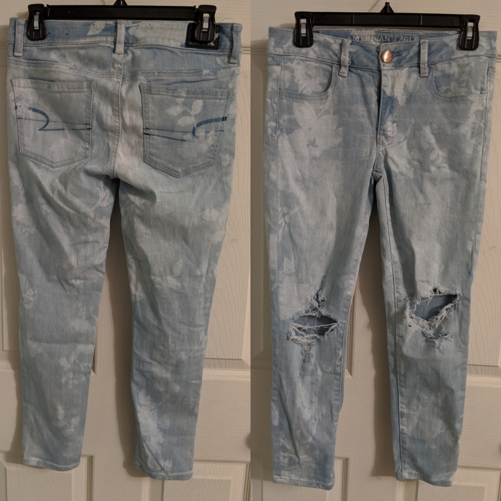 ✨5/$25✨ American Eagle Outfitters floral crop jeans - Picture 4 of 9